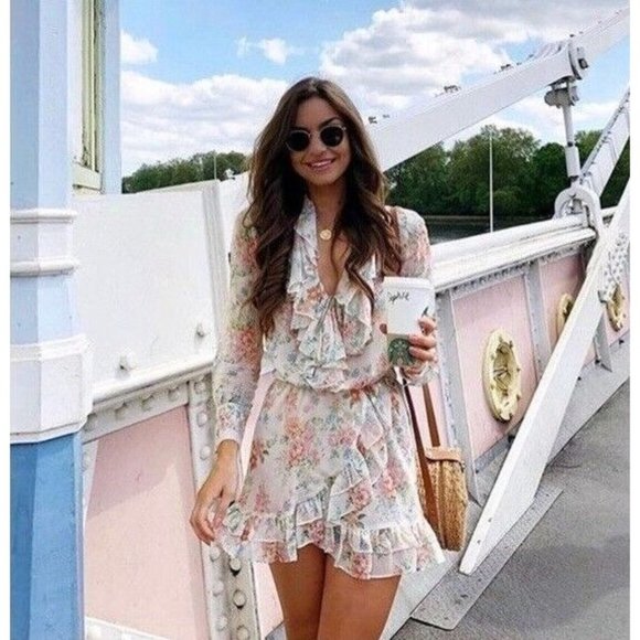 Zara Skirt Floral Print Ruffle Mini Pull On Elastic Blogger Fave - Picture 3 of 12